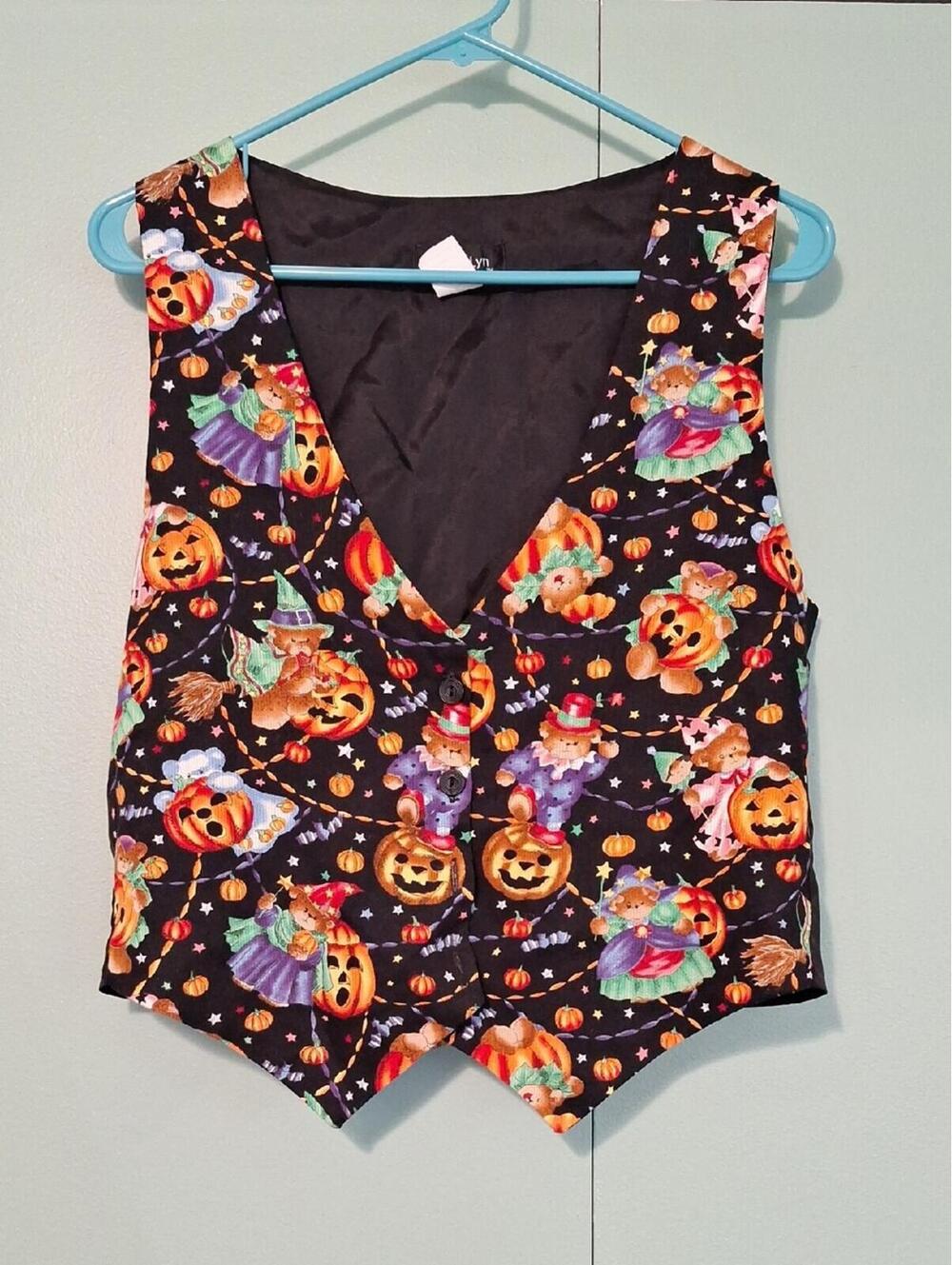 Vintage Robyn Lyn Halloween Bear Dress Vest Size Small Medium